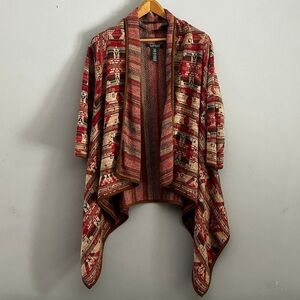 Vintage Polo Ralph Lauren Navajo Southwestern Cardigan Sweater Linen Silk Cotton